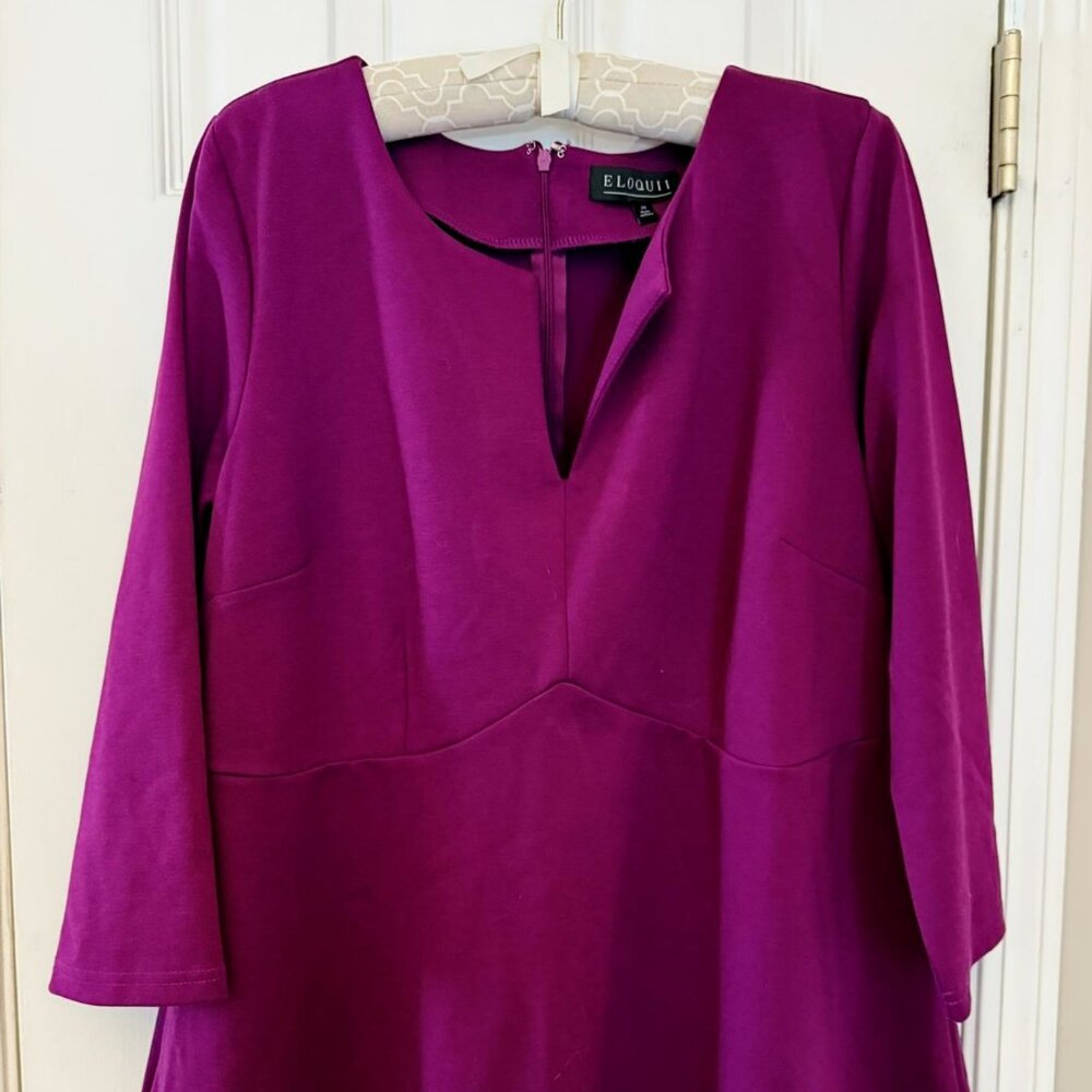 Plum Peplum Eloquii Top Size 20 EUC